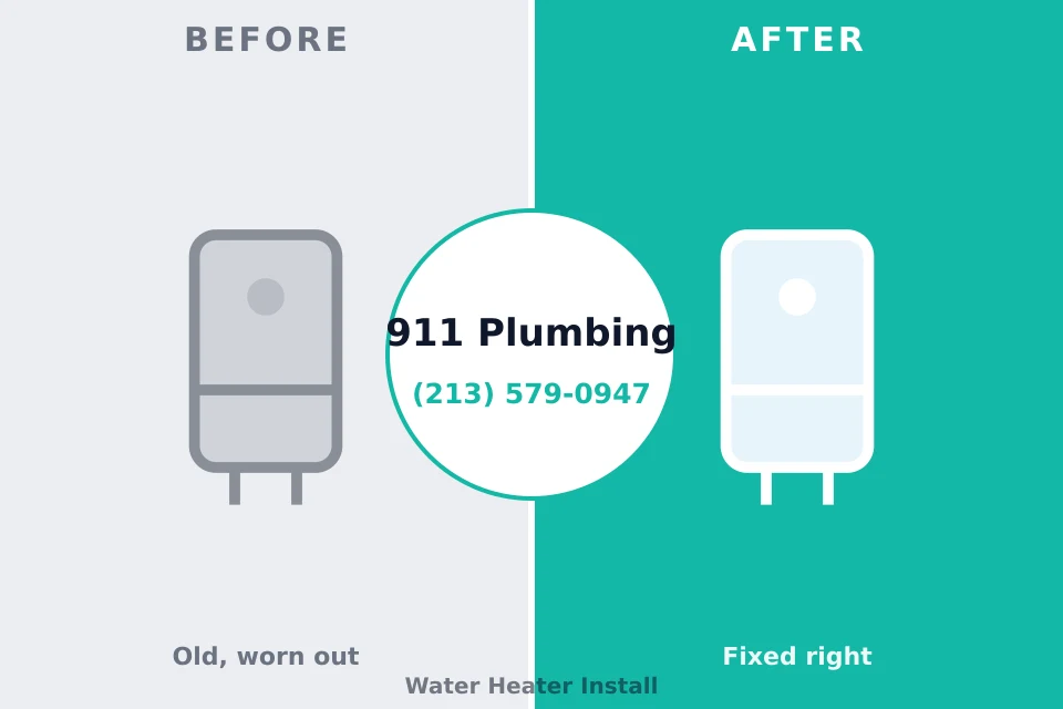Before and after: plumbing repair Mundys Corner, PA